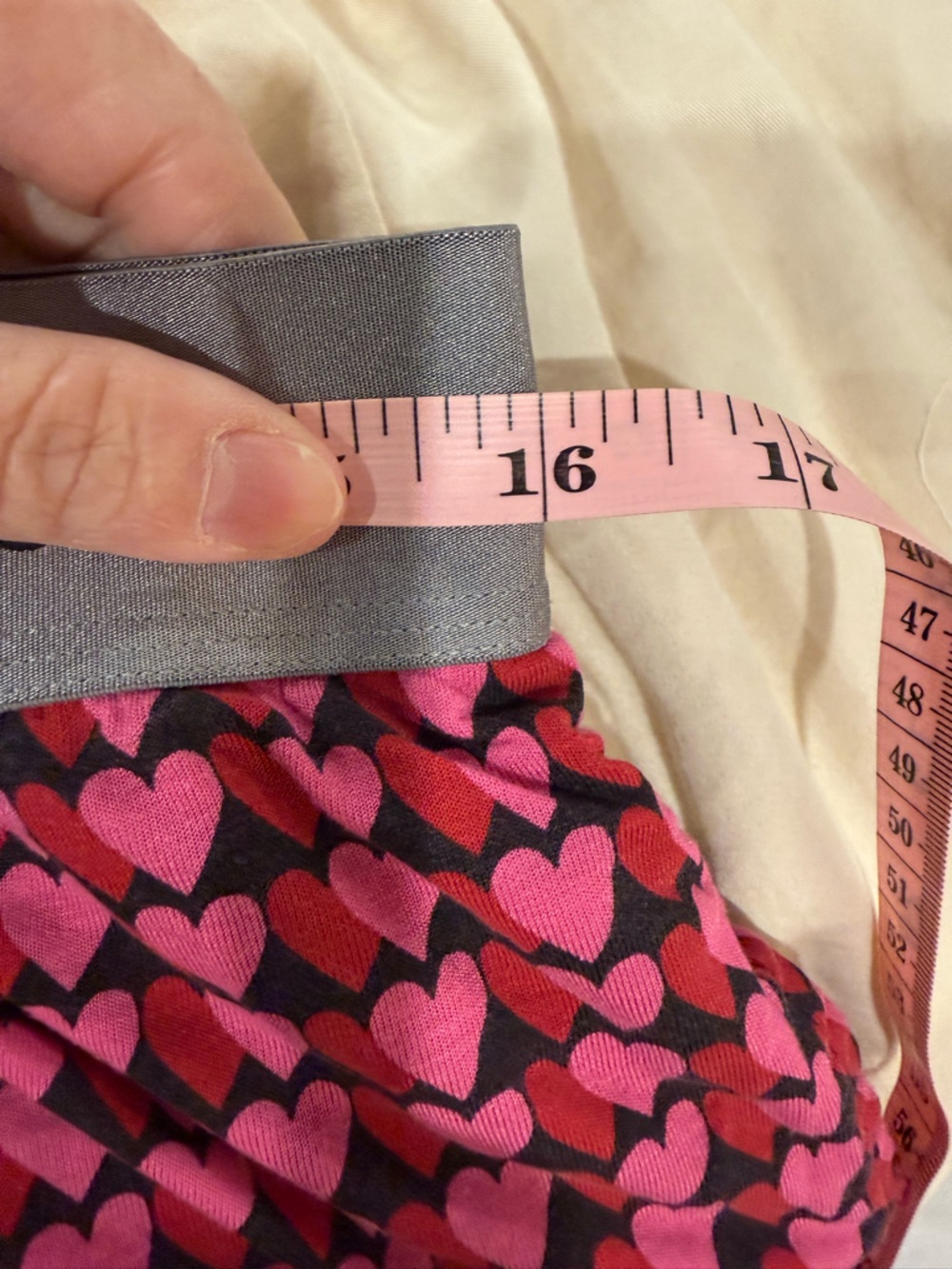 Tommy John Pink & Red Heart-Print Pajama Bottoms with Silver Logo Waistband - Picture 3 of 5